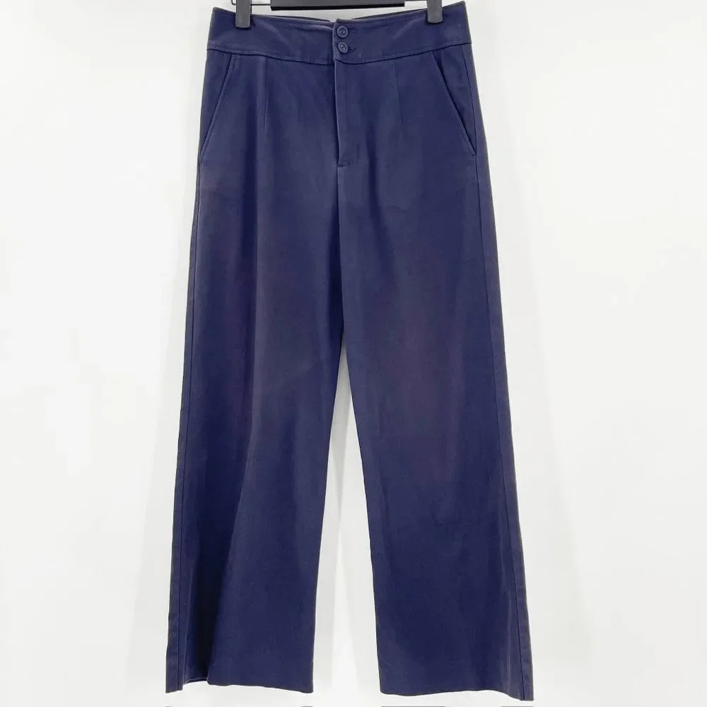 Comptoir des Cotonniers Navy Blue Pleated Tailored Trouser Pants Womens Size XXS